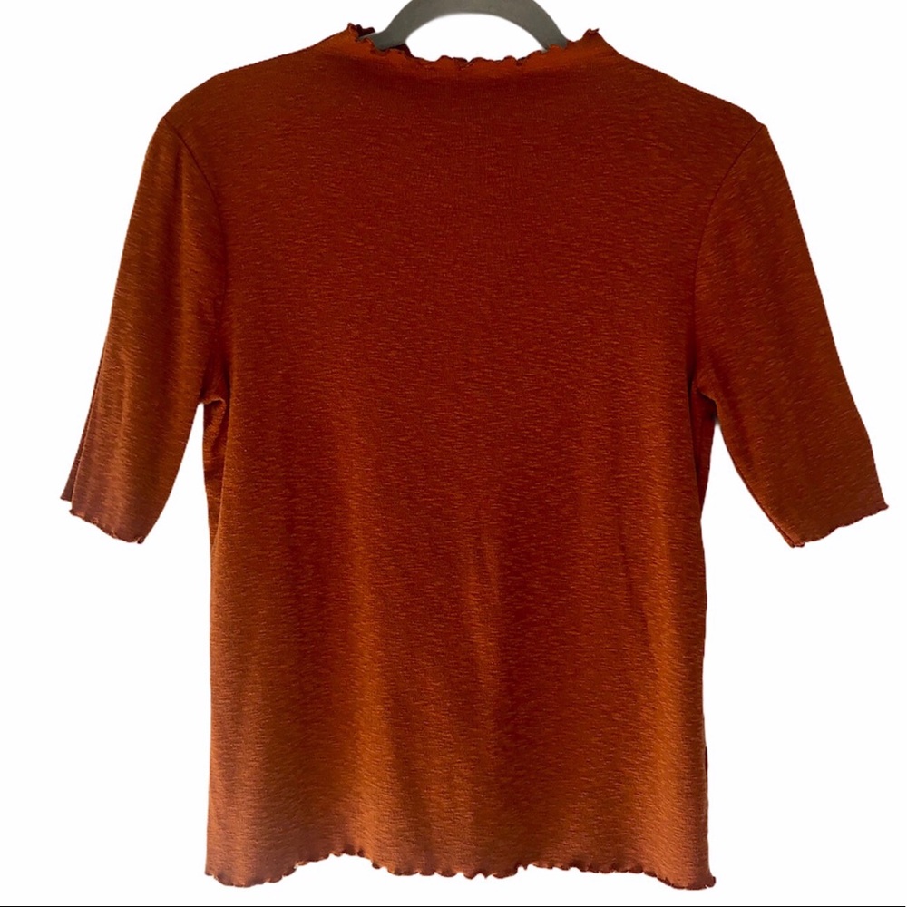Marled Essentials Curled Mock Neck Top
